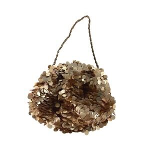 Principles Sequin Clutch‎ Bag Womens OS Gold Glam Evening Pouch Kiss Lock Chain